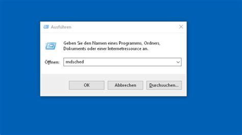 windows speicherdiagnose starten 10.